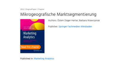 Buch-Veröffentlichung: Marketing Analytics. Mikrogeografische Marktsegmentierung – Springer Gabler Verlag